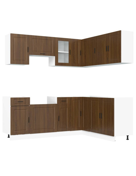 Set Mobili da Cucina 11 pz Porto Rovere Marrone in Truciolato