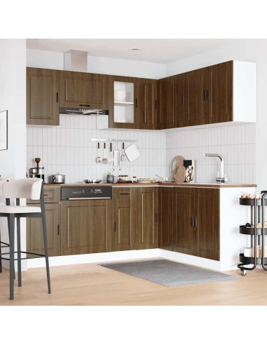 Set Mobili da Cucina 11 pz Porto Rovere Marrone in Truciolato