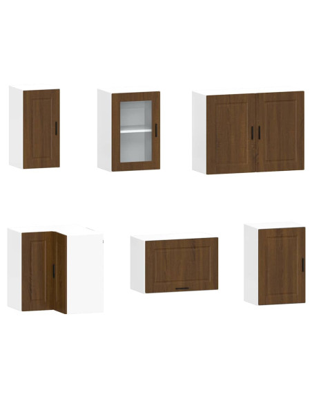 Set Mobili da Cucina 11 pz Porto Rovere Marrone in Truciolato