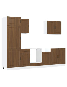 Set Mobili da Cucina 7 pz Porto Rovere Marrone in Truciolato 2