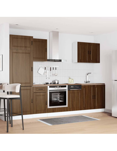 Set Mobili da Cucina 7 pz Porto Rovere Marrone in Truciolato