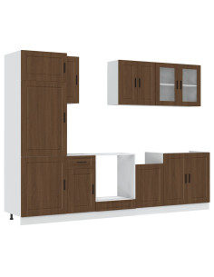 Set Mobili da Cucina 8 pz Kalmar Rovere Marrone in Truciolato 2