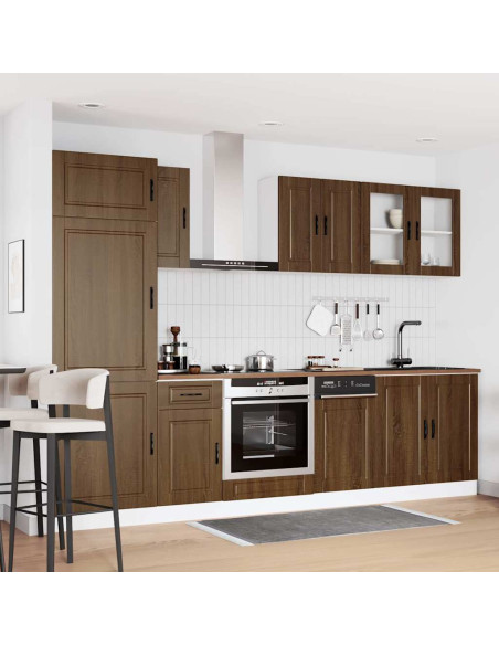 Set Mobili da Cucina 8 pz Kalmar Rovere Marrone in Truciolato