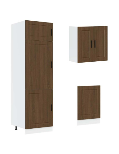 Set Mobili da Cucina 8 pz Kalmar Rovere Marrone in Truciolato