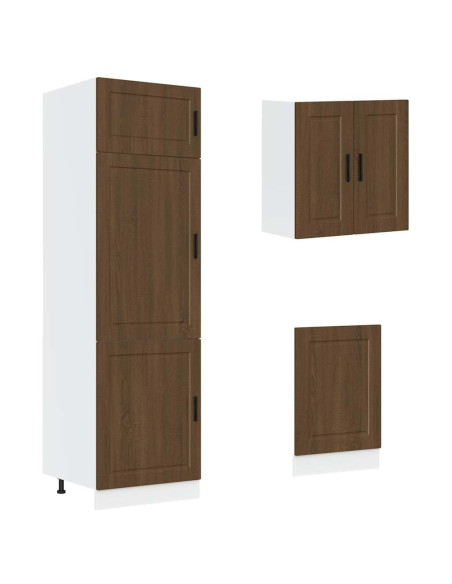 Set Mobili da Cucina 8 pz Kalmar Rovere Marrone in Truciolato