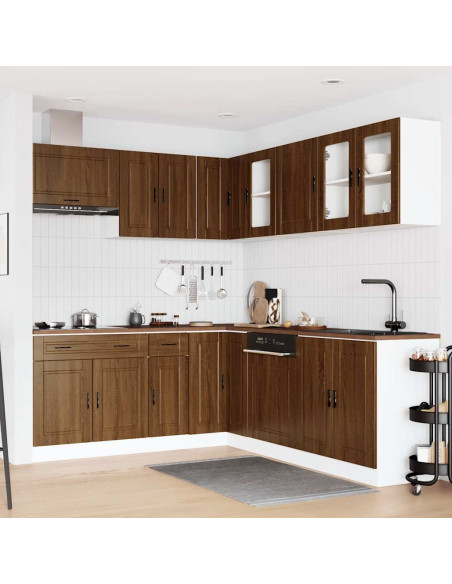 Set Mobili da Cucina 11 pz Porto Rovere Marrone in Truciolato