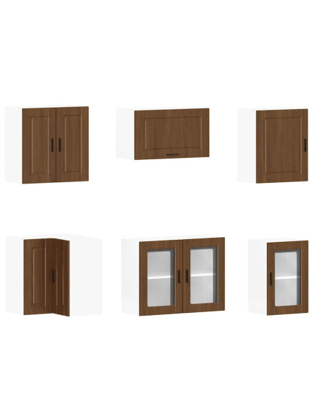 Set Mobili da Cucina 11 pz Porto Rovere Marrone in Truciolato