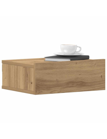 Comodini Pensili 2pz Rovere Artigianale 40x30x15 cm Truciolato