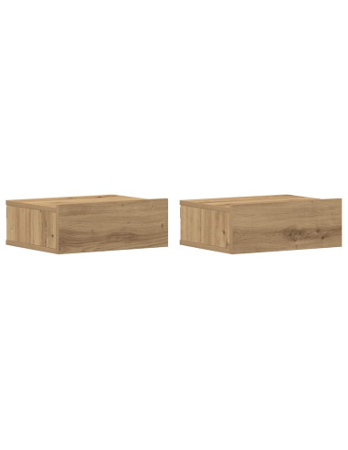 Comodini Pensili 2pz Rovere Artigianale 40x30x15 cm Truciolato