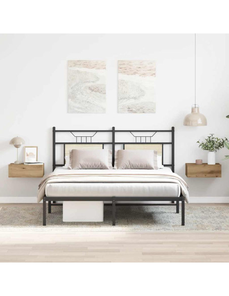 Comodini Pensili 2pz Rovere Artigianale 40x30x15 cm Truciolato