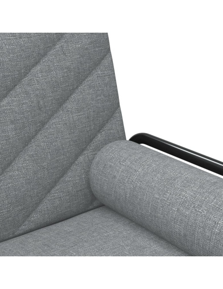 Divano Letto con Braccioli Grigio Chiaro in Tessuto