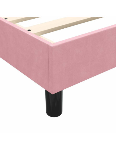 Giroletto a Molle con Materasso Rosa 140x210 cm in Velluto