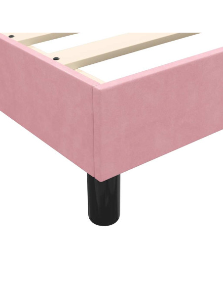 Giroletto a Molle con Materasso Rosa 140x220 cm in Velluto