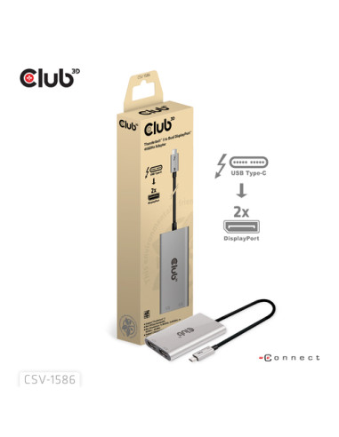 CLUB3D CSV-1586 hub di interfaccia Thunderbolt 3 40000 Mbit/s Argento