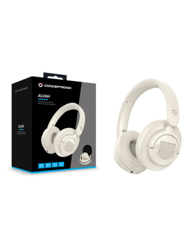 Conceptronic ALVAH02C cuffia e auricolare Con cavo e senza cavo A Padiglione MUSICA Bluetooth Crema