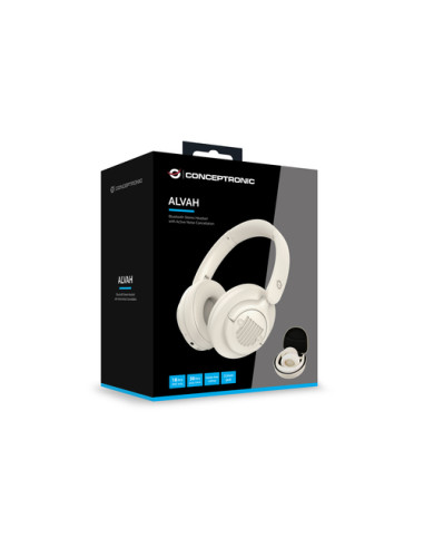 Conceptronic ALVAH02C cuffia e auricolare Con cavo e senza cavo A Padiglione MUSICA Bluetooth Crema