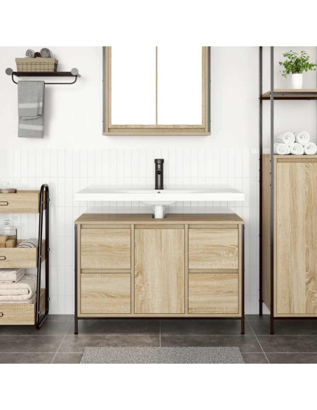 Mobile Lavabo con Cassetti Rovere Sonoma 90x34,5x60 cm