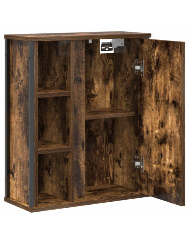 Pensile da Bagno con Specchio Rovere Fumo 50x21x60 cm