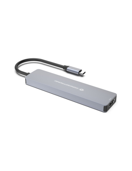 Conceptronic DONN28G replicatore di porte e docking station per laptop Cablato USB 3.2 Gen 1 (3.1 Gen 1) Type-C Grigio