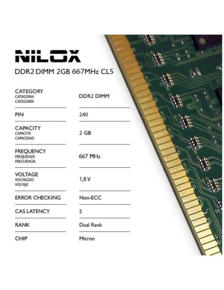 Nilox 2GB PC2-5300 memoria 1 x 2 GB DDR2 240-pin DIMM