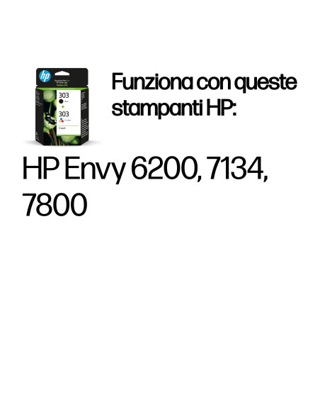 HP Confezione da 2 cartucce di inchiostro nero/in tricromia originali 303