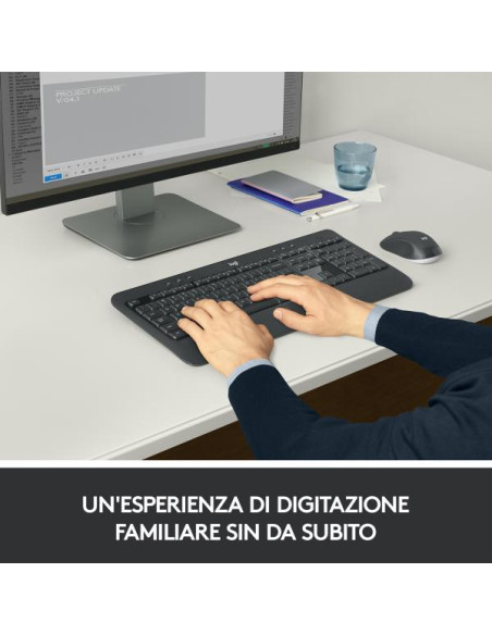 Logitech MK540 Advanced Combo Tastiera e Mouse Wireless per Windows, Ricevitore USB Unifying 2,4 GHz, Tasti di Scelta Rapida Mul