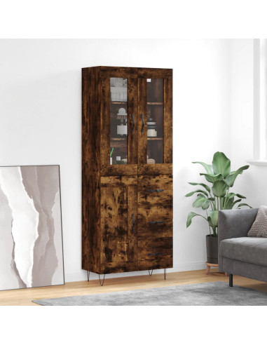 Credenza Rovere Fumo  69,5x34x180 cm in Legno Multistrato