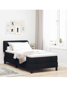Letto a molle con materasso Nero 80 x 200 cm Tessuto