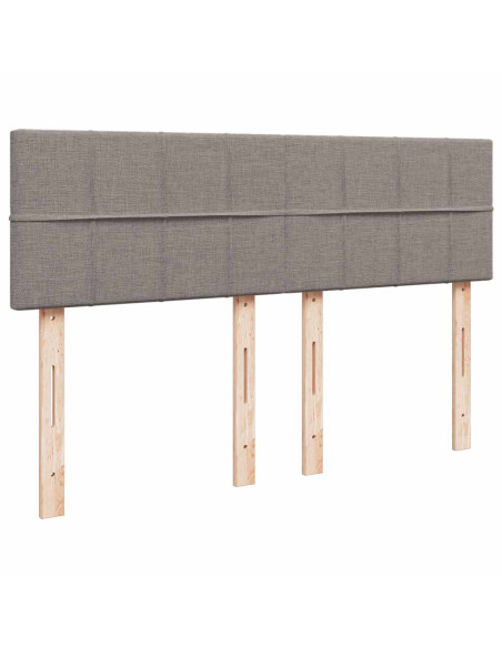 Pouf Letto con Materasso e LED Tortora 140x190 cm in Tessuto