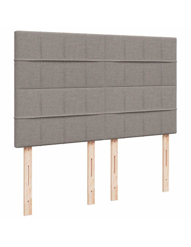 Struttura Letto Pouf con Materasso Tortora 140x190 cm Tessuto