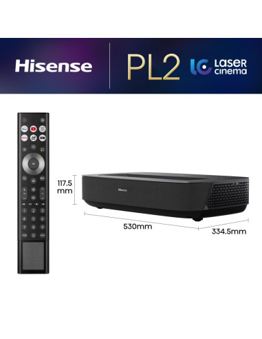 Hisense Laser TV PL2 Proiettore a raggio ultra corto 2700 ANSI lumen DLP UHD 4K (3840x2160) Compatibilità 3D Nero