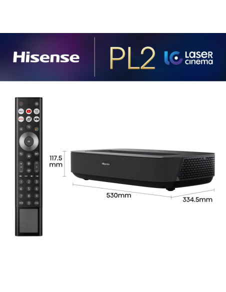 Hisense Laser TV PL2 Proiettore a raggio ultra corto 2700 ANSI lumen DLP UHD 4K (3840x2160) Compatibilità 3D Nero