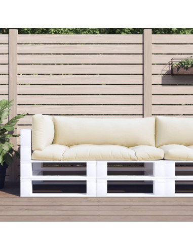 Cuscini per Pallet 3 pz Crema in Tessuto