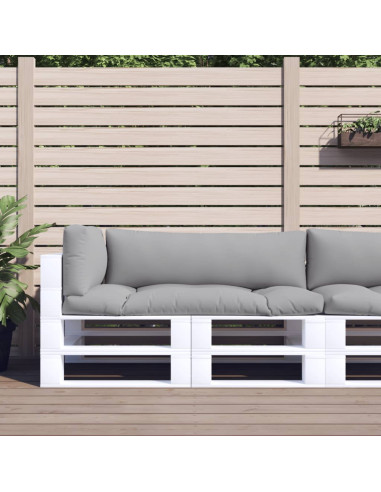 Cuscini per Pallet 3 pz Grigi in Tessuto