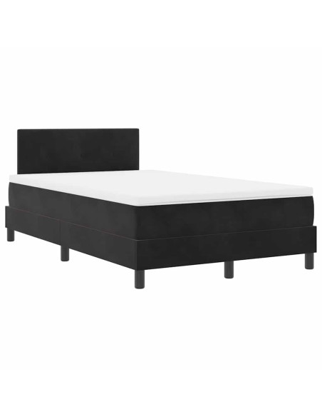 Letto a molle con materasso Nero 120 x 200 cm Velluto