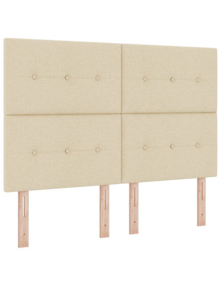 Letto a molle con materasso Crema 140 x 190 cm Tessuto