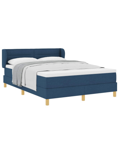 Letto a molle con materasso Blu 140 x 190 cm Tessuto