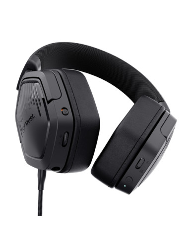Trust GXT 493 Carus Auricolare Con cavo e senza cavo A Padiglione, Casco Gaming USB Type-C / USB Type-A Bluetooth Nero