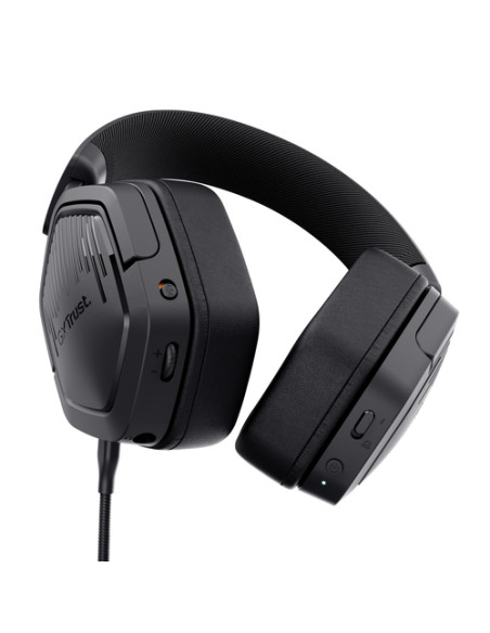 Trust GXT 493 Carus Auricolare Con cavo e senza cavo A Padiglione, Casco Gaming USB Type-C / USB Type-A Bluetooth Nero
