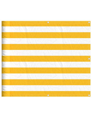 Paravento per Balcone Striscia Gialla e Bianca 90x800 cm