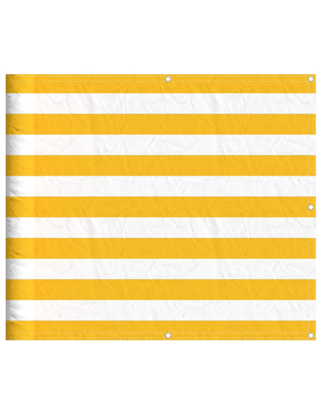 Paravento per Balcone Striscia Gialla e Bianca 90x800 cm