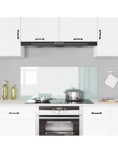 Schienale da cucina Bianco 120 x 50 cm vetro temperato