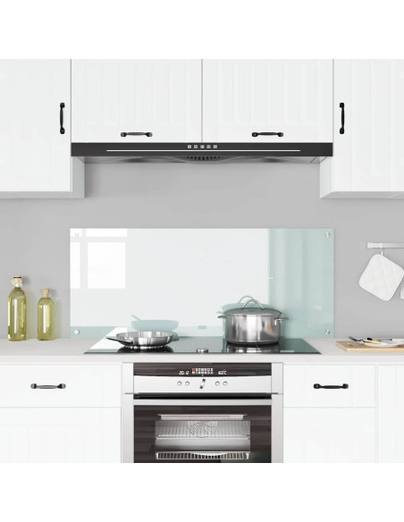 Schienale da cucina Bianco 120 x 50 cm vetro temperato