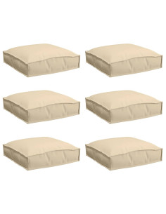 Cuscino 6 pcs Beige 40 x 40 x 8 cm Tessuto Oxford 2