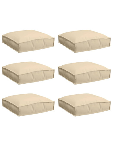 Cuscino 6 pcs Beige 40 x 40 x 8 cm Tessuto Oxford