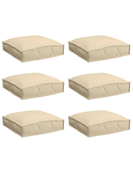 Cuscino 6 pcs Beige 40 x 40 x 8 cm Tessuto Oxford