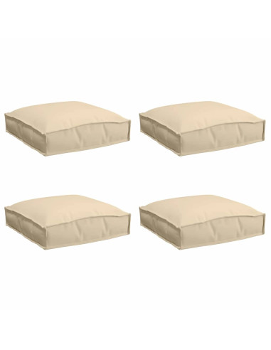 Cuscino 4 pcs Beige 40 x 40 x 8 cm Tessuto Oxford