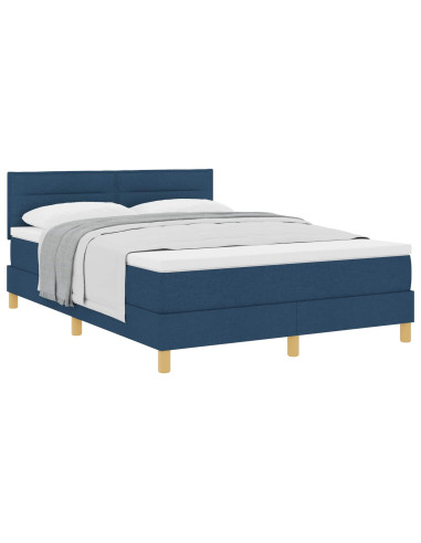 Letto a molle con materasso Blu 140 x 190 cm Tessuto