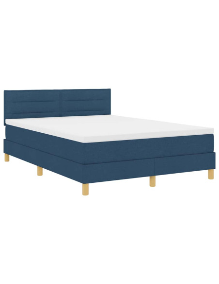 Letto a molle con materasso Blu 140 x 190 cm Tessuto