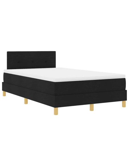 Letto a molle con materasso Nero 120 x 200 cm Tessuto